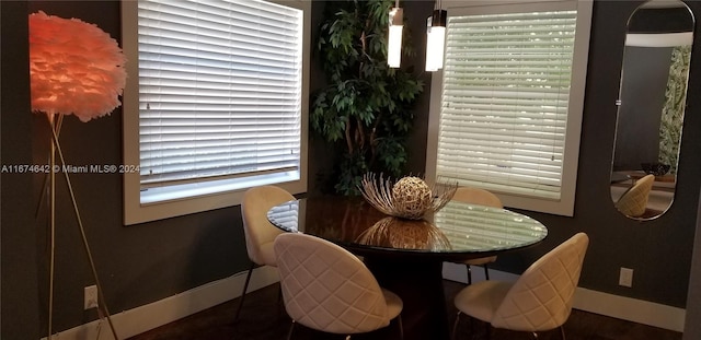 interior space featuring dark hardwood / wood-style floors