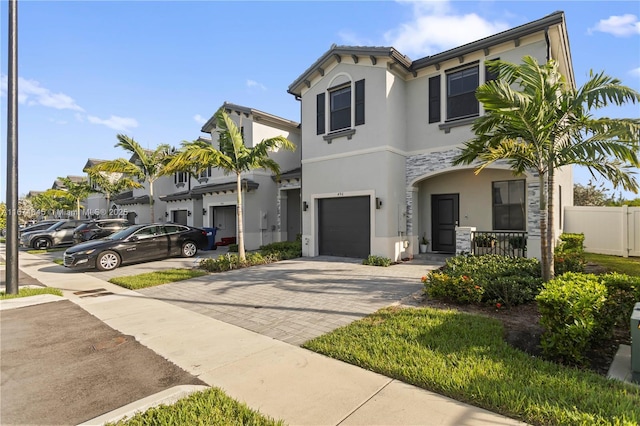 view of front facade with a garage