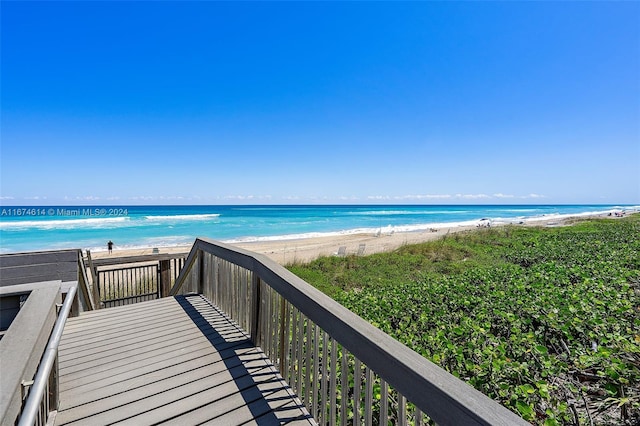 water view featuring a beach view