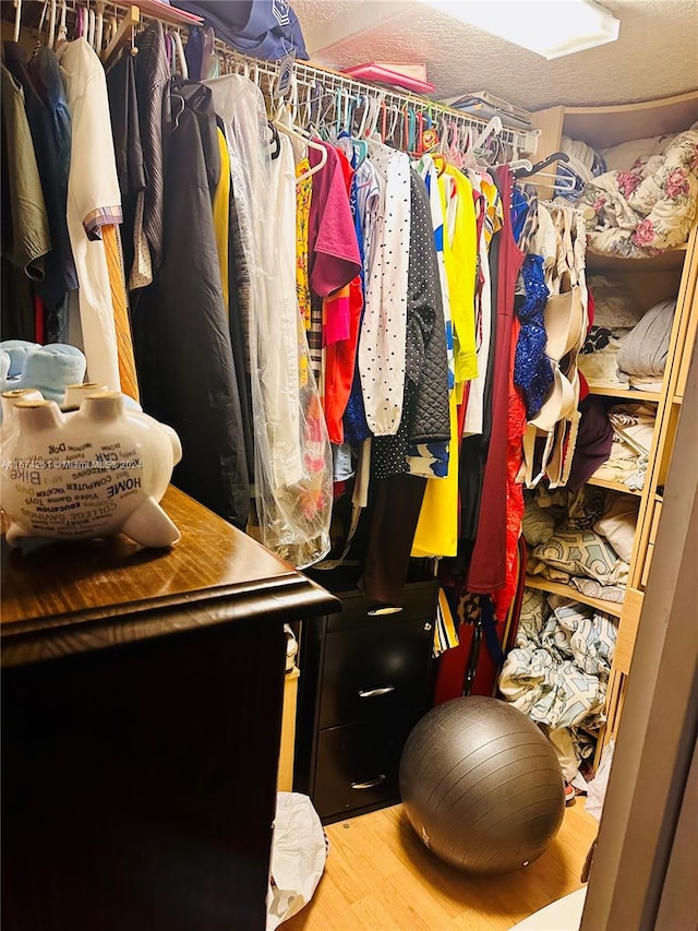 spacious closet featuring hardwood / wood-style floors