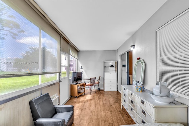 interior space with light hardwood / wood-style floors