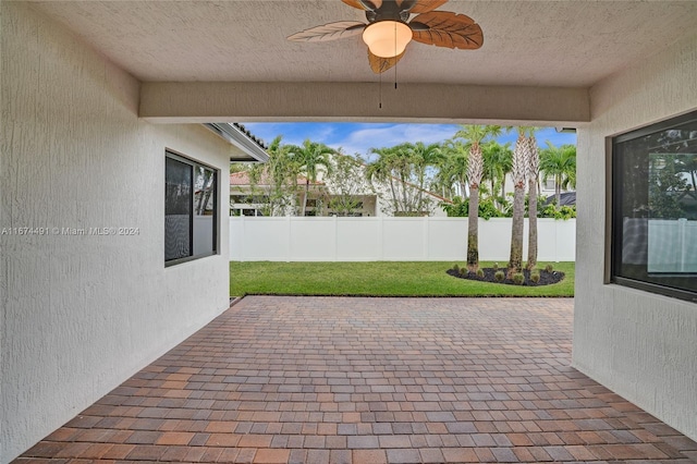 view of patio / terrace with ceiling fan