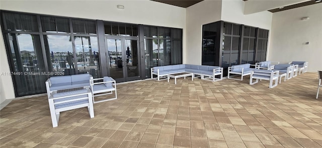 view of patio with an outdoor living space