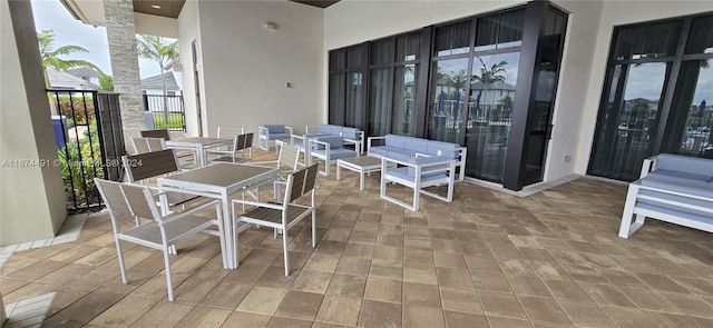 view of patio with an outdoor living space