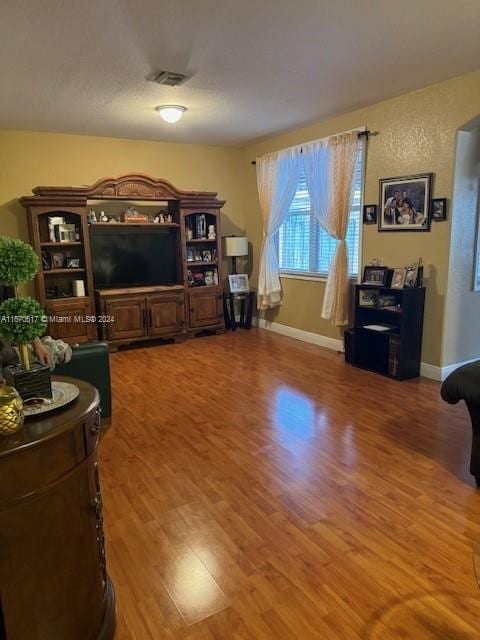 living room featuring hardwood / wood-style flooring