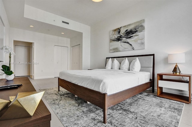 view of tiled bedroom