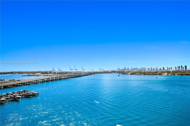 650 W Ave Unit 1101, Miami Beach, FL 33139 - water view with a notable bridge and city skyline