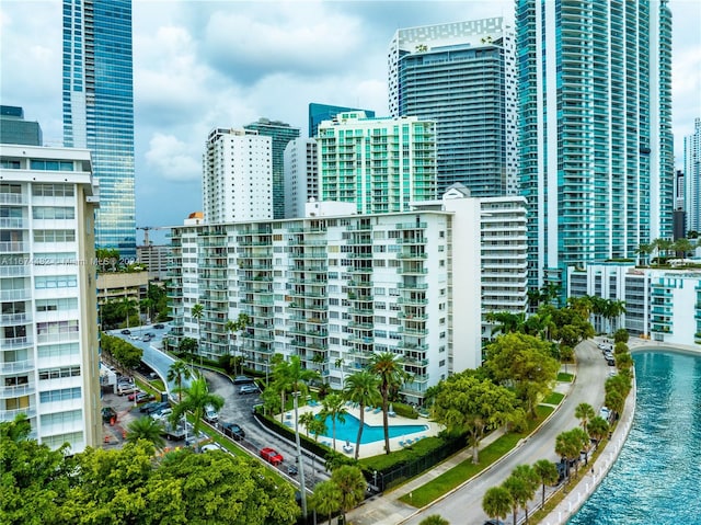 view of city featuring a water view