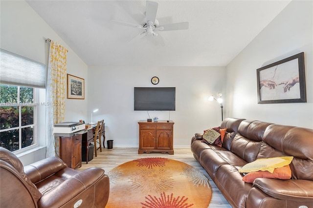 11088 Indian Lake Cir, Boynton Beach, FL 33437 - living area with light wood-style flooring and a ceiling fan