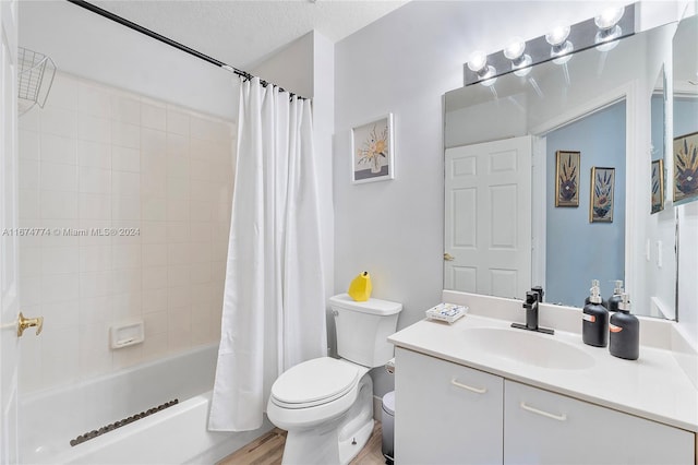 11088 Indian Lake Cir, Boynton Beach, FL 33437 - full bath featuring vanity, shower / bath combo, and a textured ceiling