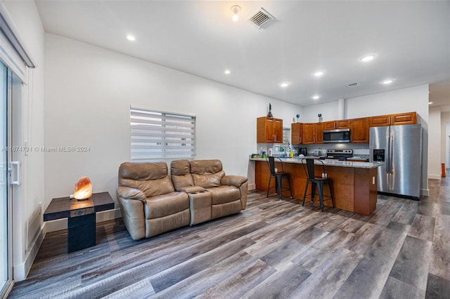 living room featuring hardwood / wood-style flooring