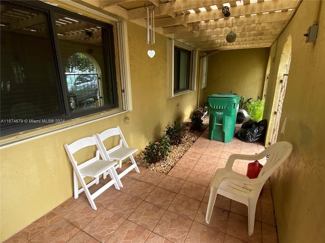 view of patio / terrace featuring a pergola