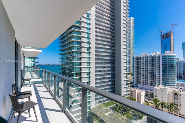 balcony with a water view