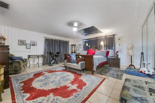 view of tiled bedroom