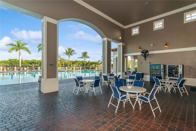 view of patio / terrace with a community pool