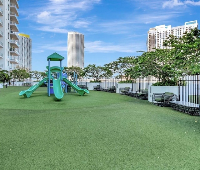 view of play area