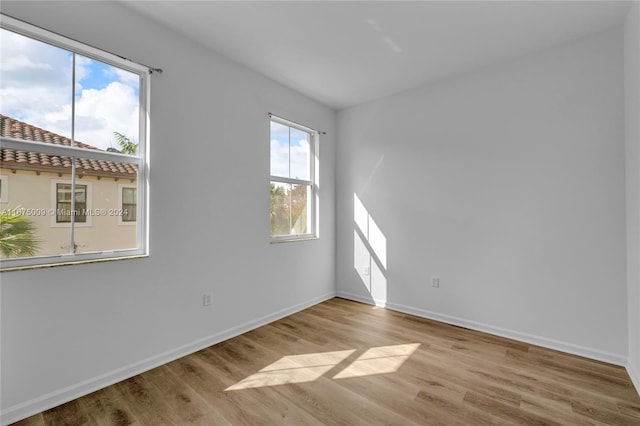 empty room featuring light wood-type flooring