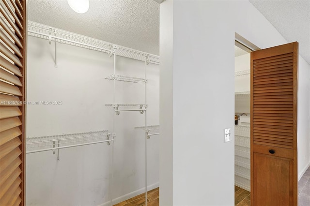 walk in closet featuring hardwood / wood-style floors