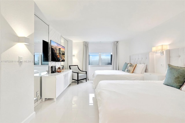 view of tiled bedroom