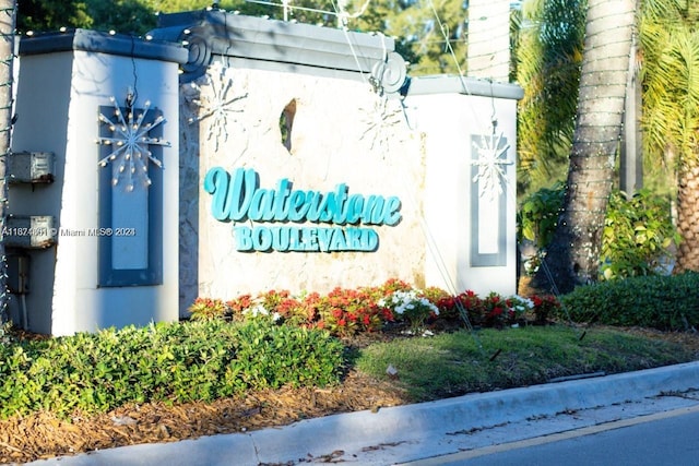 view of community sign