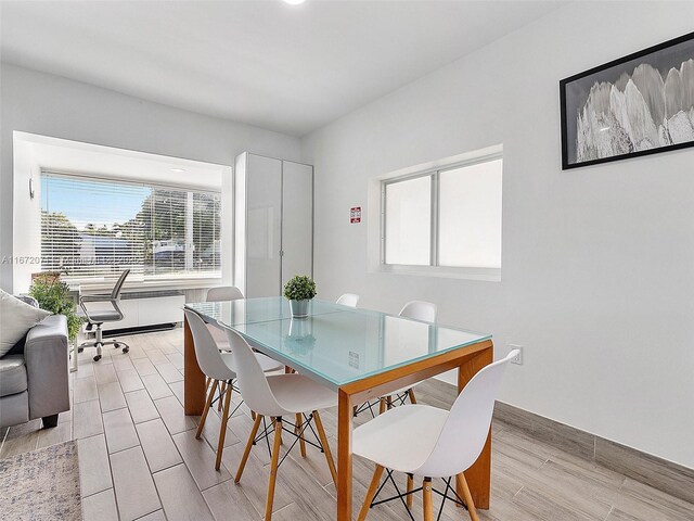 dining area featuring light hardwood / wood-style floors