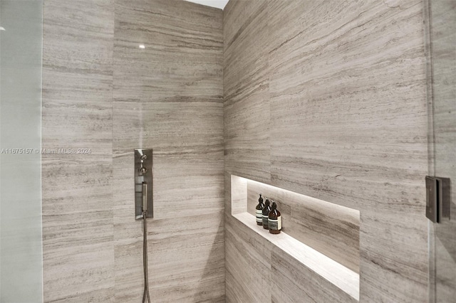 bathroom with a shower