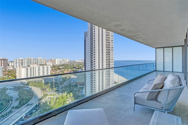 balcony with a water view