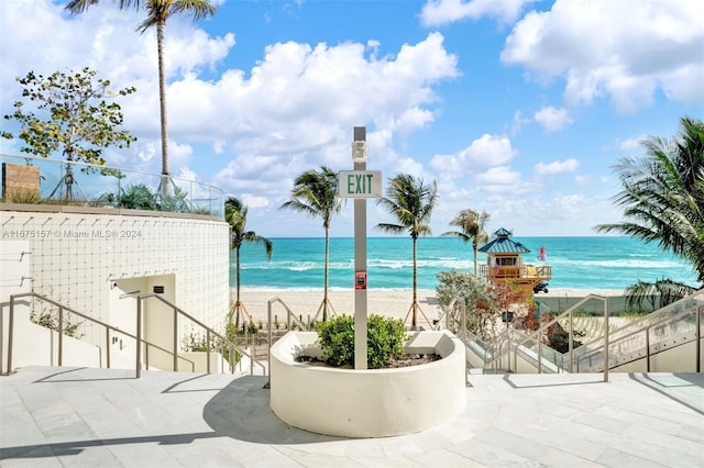 water view with a view of the beach