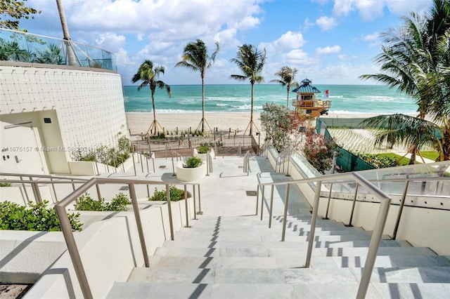 water view featuring a beach view