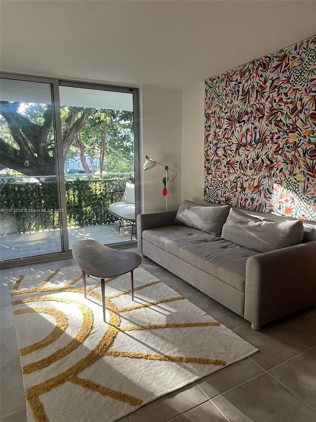 unfurnished living room featuring tile patterned floors