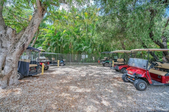 exterior space featuring a carport