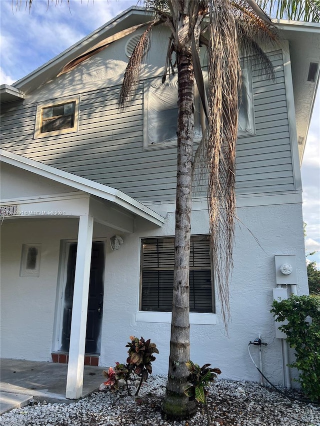view of home's exterior featuring stucco siding