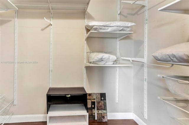 spacious closet with hardwood / wood-style floors