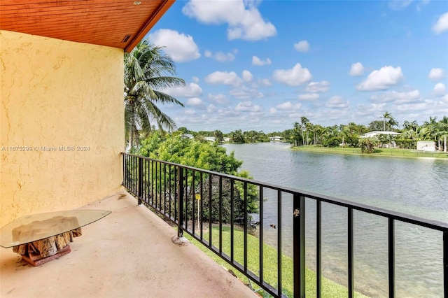 balcony with a water view