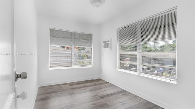 spare room featuring light wood-type flooring