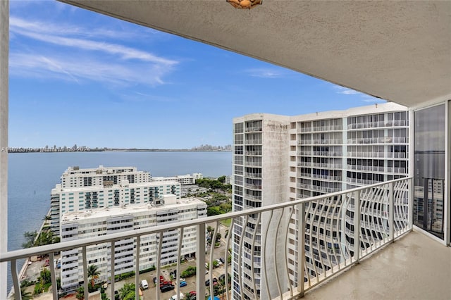 balcony with a water view