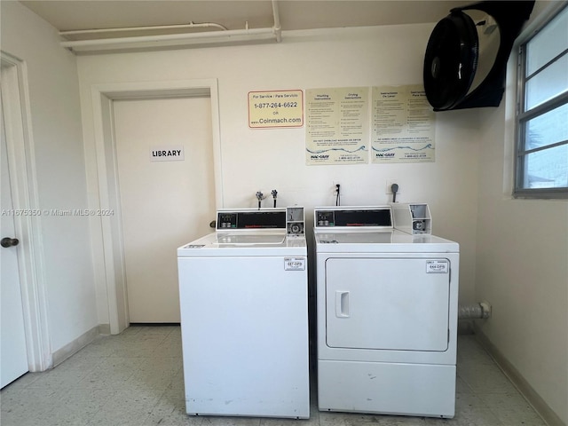 laundry room with independent washer and dryer