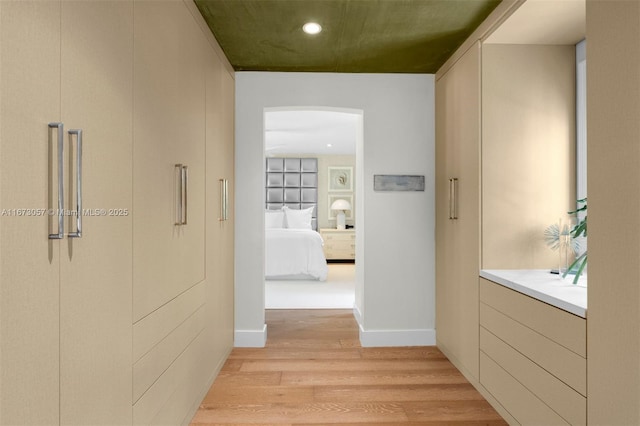 hallway featuring light hardwood / wood-style floors