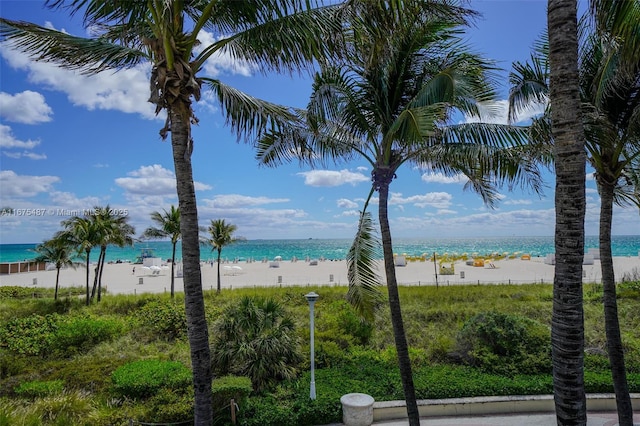 water view with a view of the beach