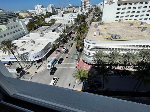 drone / aerial view with a view of city