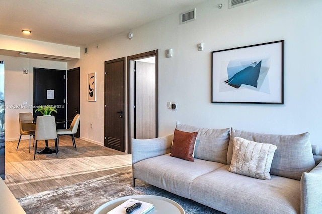 living room featuring hardwood / wood-style floors