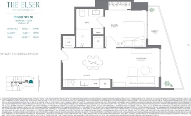 398 NE 5th St Unit 3610, Miami, FL 33132 - view of room layout
