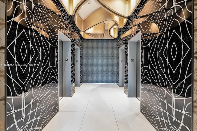 corridor featuring tile patterned floors