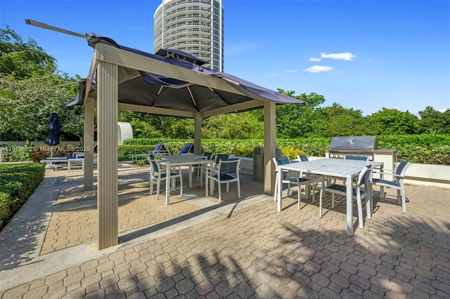 view of patio with a gazebo