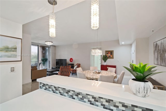 dining room featuring light tile patterned floors