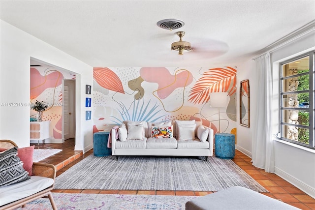11420 SW 80th Rd, Pinecrest, FL 33156 - tiled living room featuring baseboards and visible vents