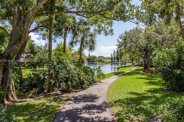 view of home's community featuring a water view