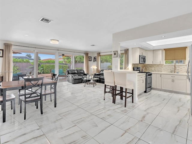 dining room with sink