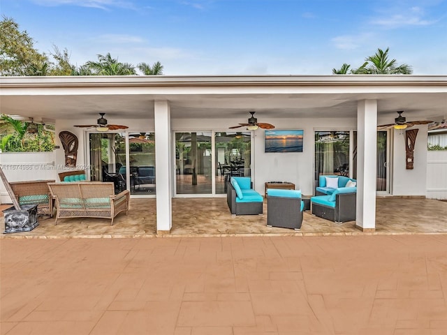 view of patio / terrace with ceiling fan