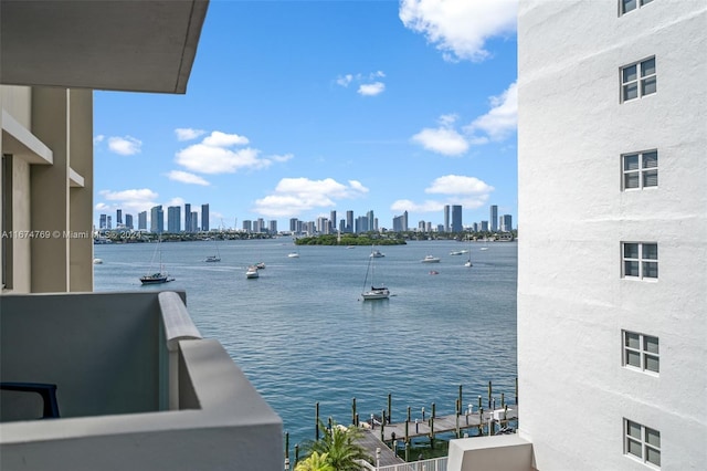 water view with a view of city